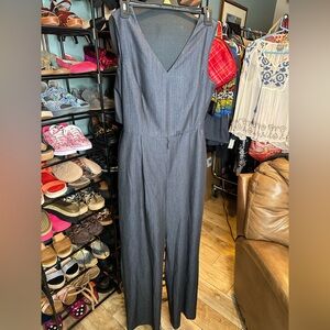 Calvin Klein Elegant Gray/Blue Jumpsuit Knot Back Size 8